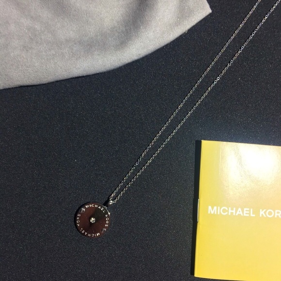 COPY - Michael Kors silver logo pendant necklace - Picture 1 of 8